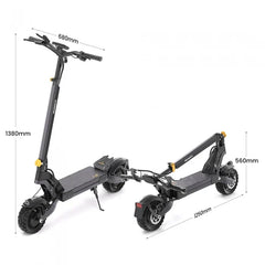 Ausom L2 Dwusilnikowa składana hulajnoga elektryczna, silnik 2*800W, 20km/h, bateria 48V 15,6Ah, opony 10x3 Cali, zasięg 70km